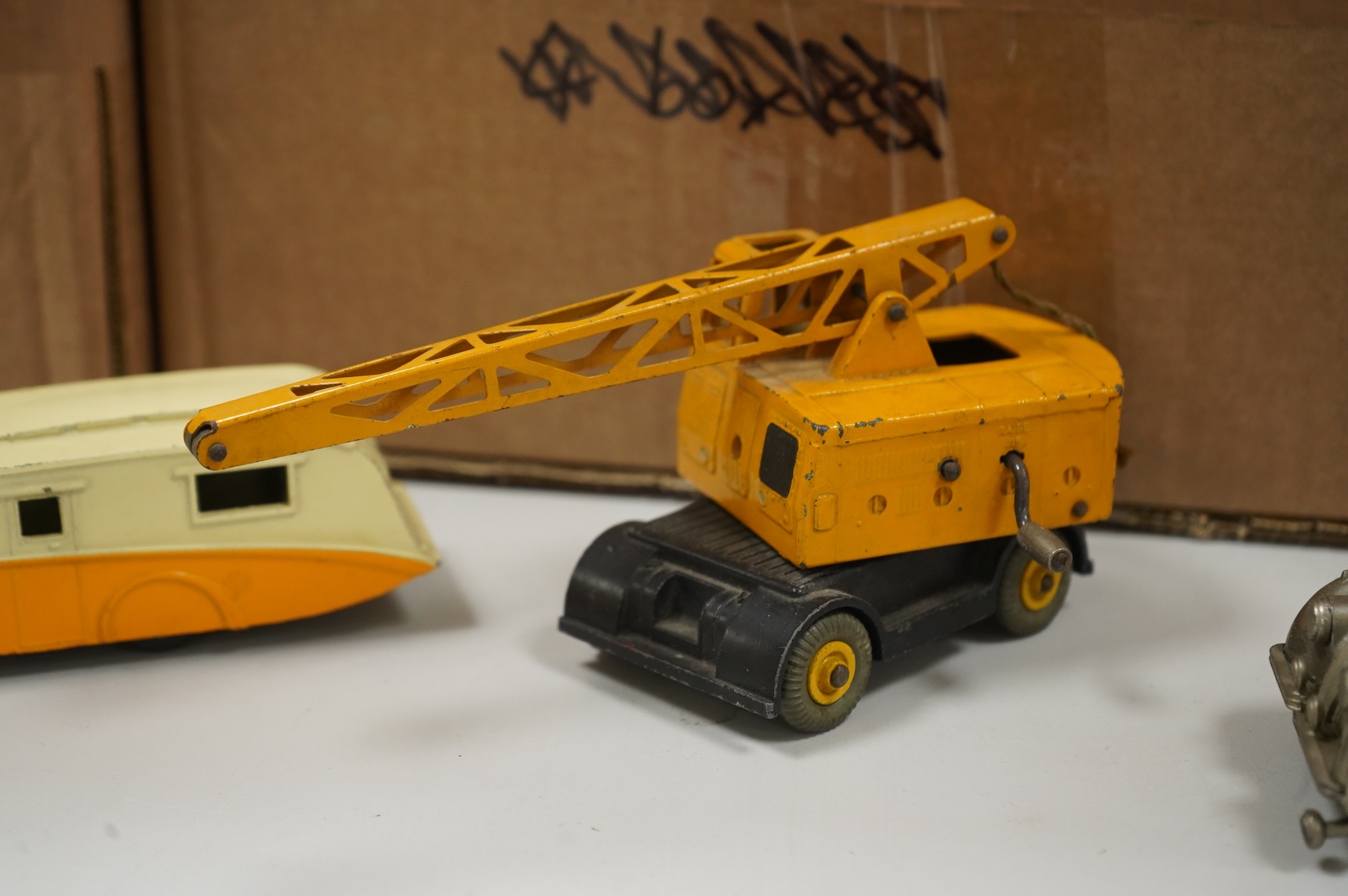 A collection of thirty-five Dinky Toys and five Spot On diecast vehicles, including; a Foden tanker, Leyland octopus, Maudsley horsebox, telephone service van, Royal mail van, and a selection of other cars and commercial